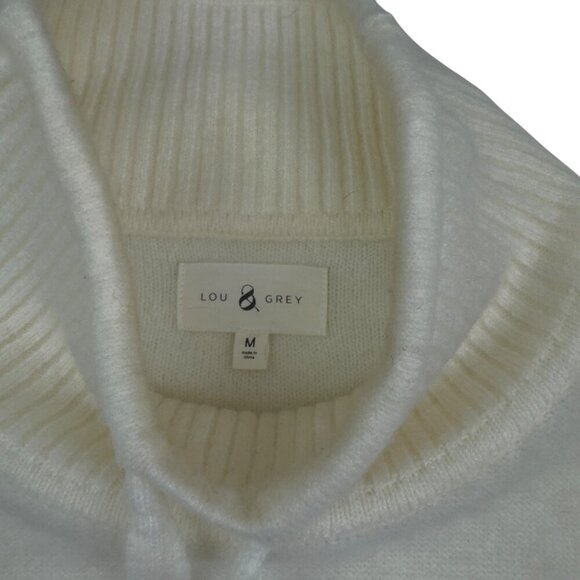 Lou & Grey Mock/Funnel Neck Cream Soft and Cozy Pullover Sweater Women's Size M - Picture 5 of 6